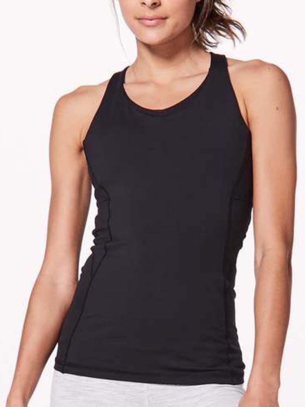 Lululemon Stash N Run Tank Black 6 Built In Bra Luxtreme Strappy Back Running